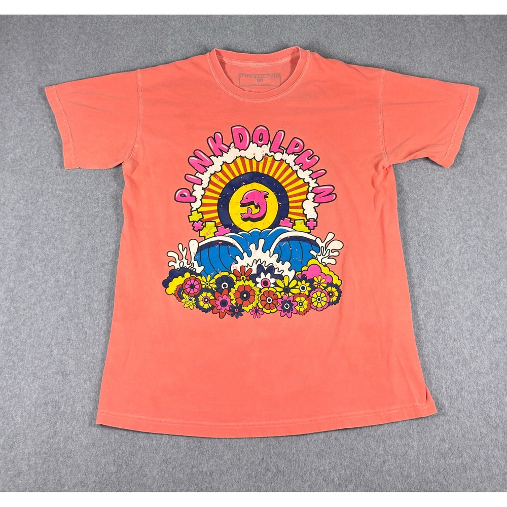 Pink Dolphin‎ Shirt Mens Medium Pink Colorful Graphic Streetwear Tee